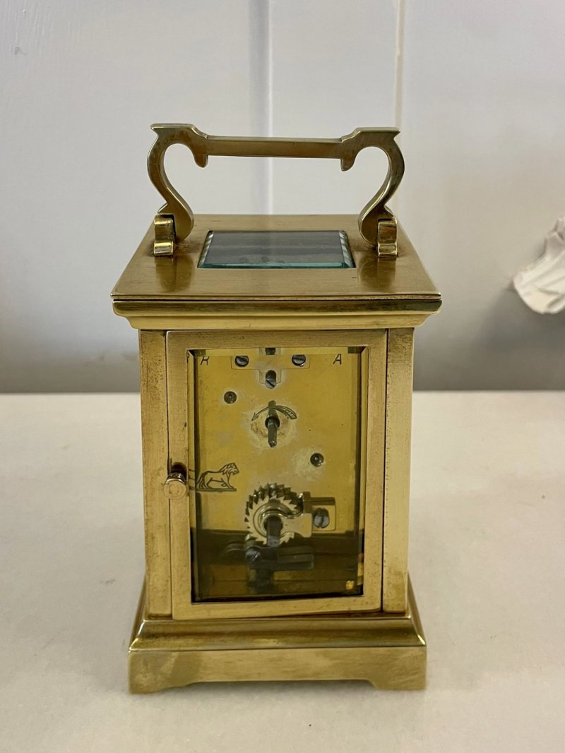Antique Victorian Quality Brass Carriage Clock - Image 4